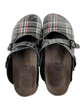Birkenstock Plaid Mary Jane Clogs Slip On Mules Shoes Comfy 37